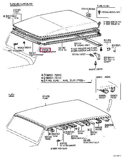 6483690332 Toyota Weatherstrip