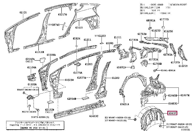 6563747021 Toyota Molding