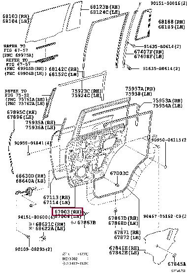 6700360550 Toyota Door rear right