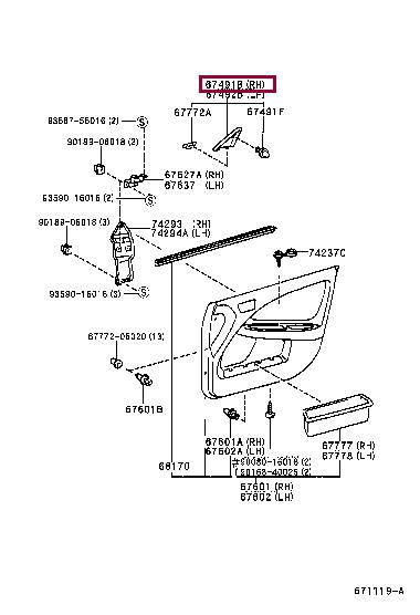 6749105040 Toyota Molding