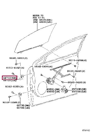 6871048010 Toyota Door hinge