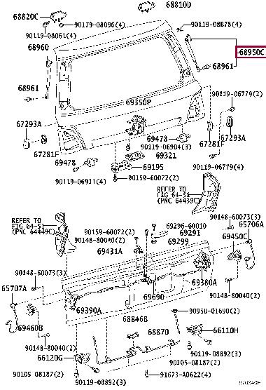 6895069275 Toyota Tailgate strut