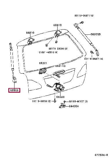Tailgate strut Toyota 68960-44080