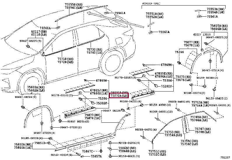 7507248100 Toyota Molding