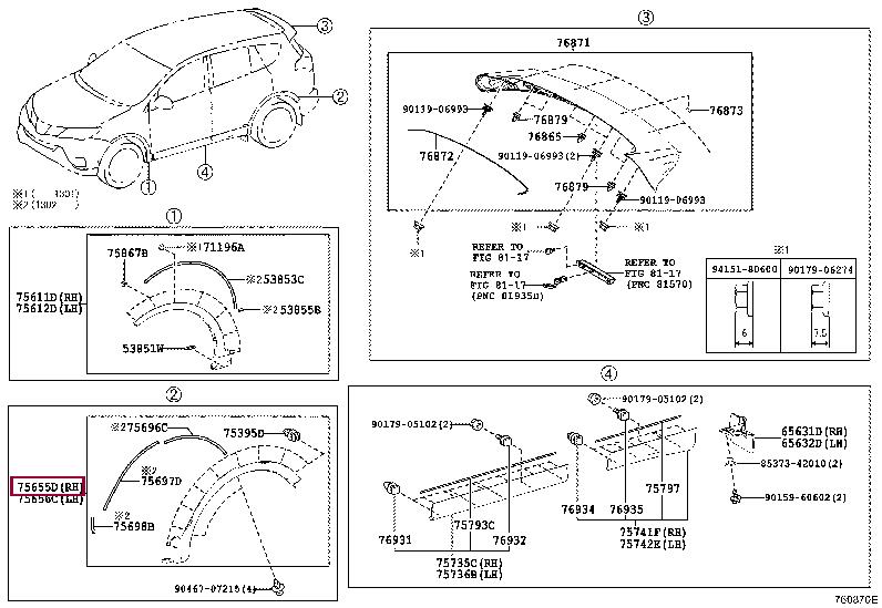 7560542140 Toyota Molding