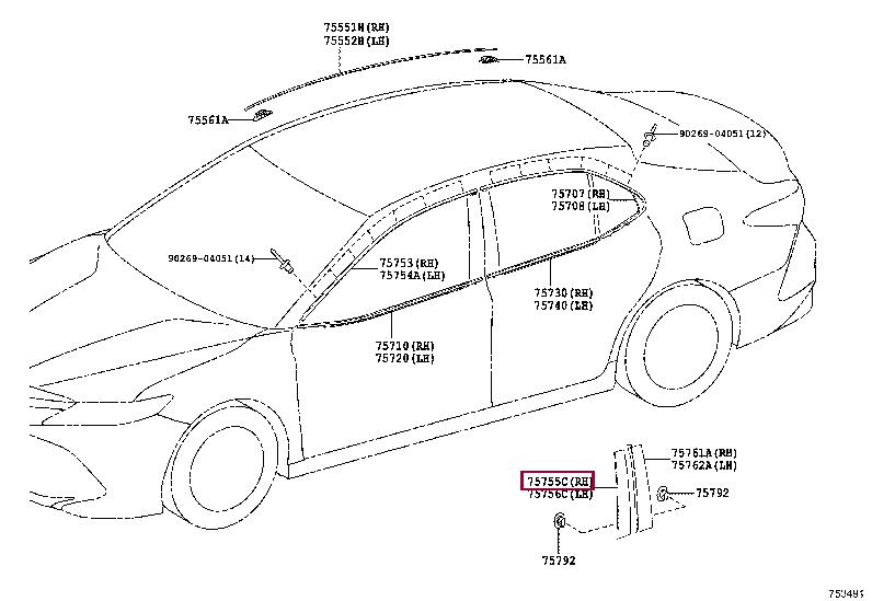 7575533090 Toyota Molding