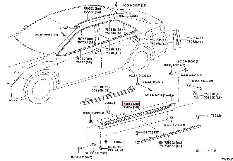 7585133913 Toyota Molding