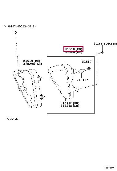 8151033120 Toyota Headlamp