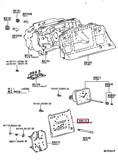 Toyota 83110-16391 Speedometer 8311016391