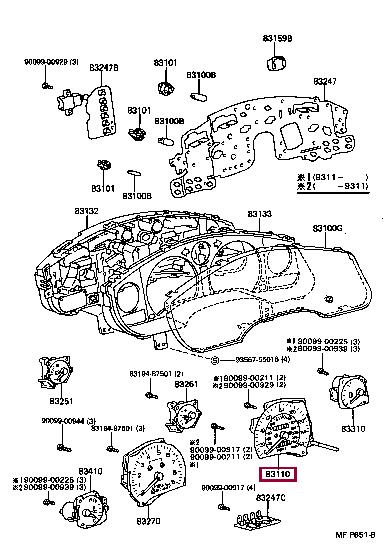 Toyota 83110-17160 Speedometer 8311017160