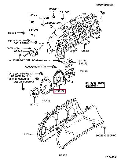 Toyota 831101E031 Speedometer 831101E031