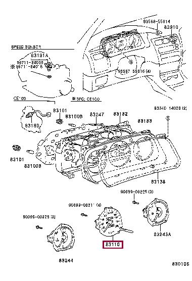 Toyota 83110-1H050 Speedometer 831101H050