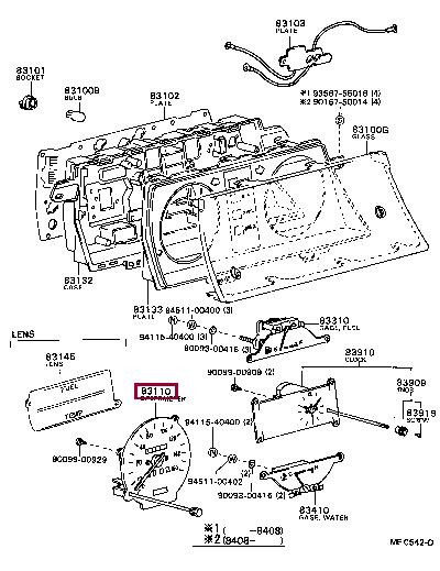 Toyota 83110-28061 Speedometer 8311028061