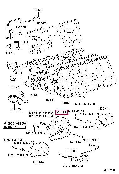 Toyota 83110-60740 Speedometer 8311060740