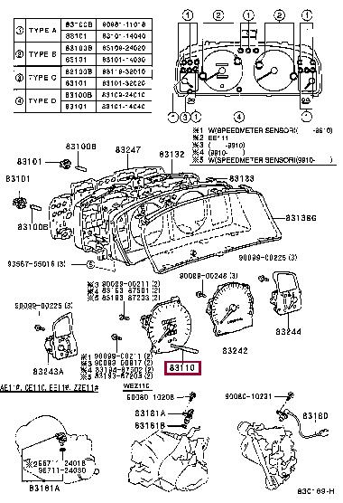 Toyota 83220-12150 Speedometer 8322012150