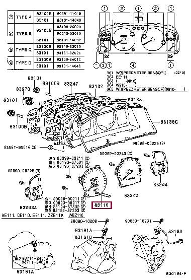 Toyota 83220-12420 Speedometer 8322012420