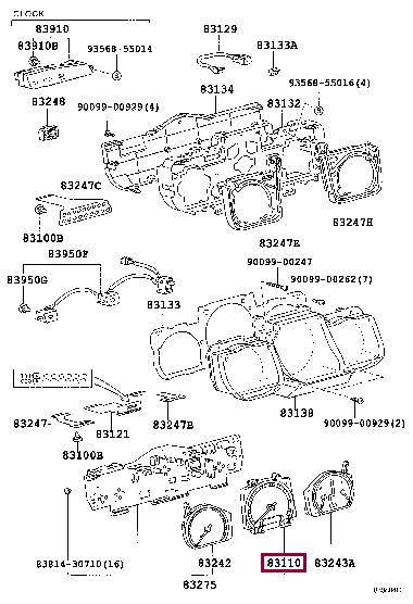 Toyota 83220-30190 Speedometer 8322030190