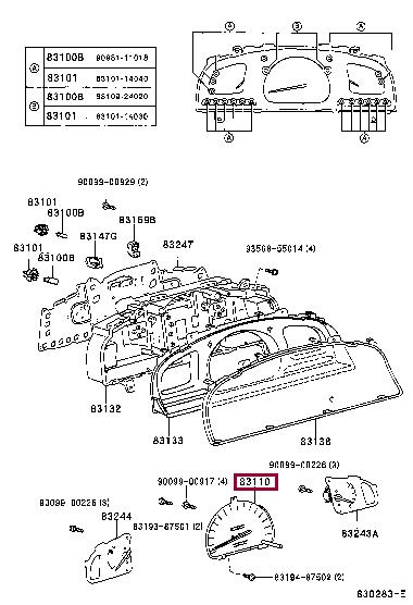 Toyota 8322035101 Speedometer 8322035101