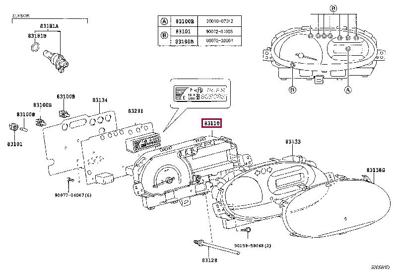 Toyota 83221-52100 Speedometer 8322152100