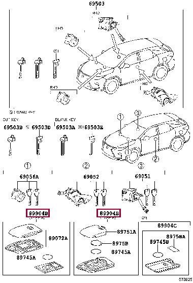Toyota 89904-48J60 Smart key 8990448J60