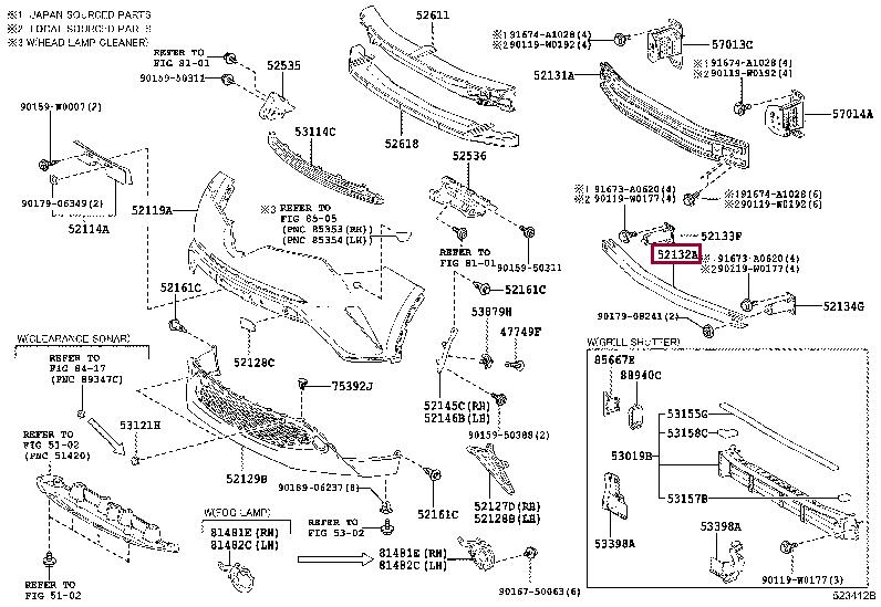 52132F4010 Toyota Bracket bumper