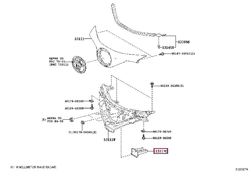 Bracket bumper Toyota 52521-F4010