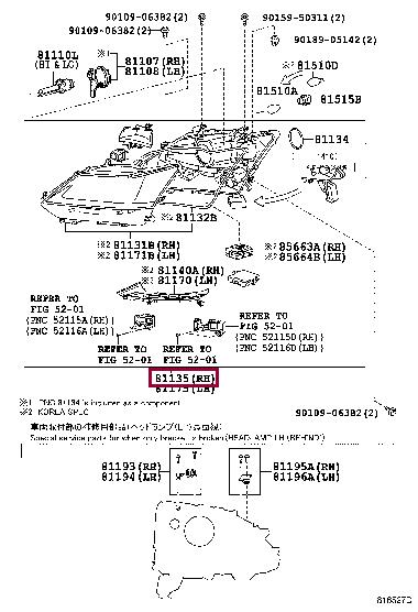 8114530J30 Toyota Headlamp