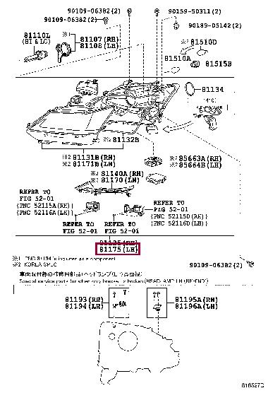 8118530J30 Toyota Headlamp