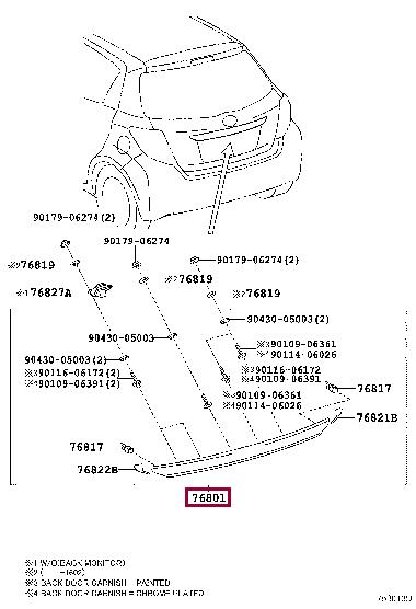 768010D922 Toyota Door lining