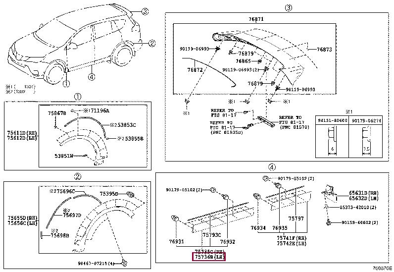 7507442021 Toyota Door trim