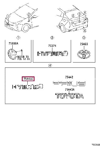 Toyota 75441-47090 Emblem 7544147090