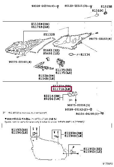 8118548C50 Toyota Headlamp