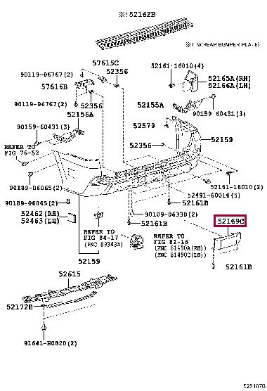5216960200A0 Toyota Bumper rear