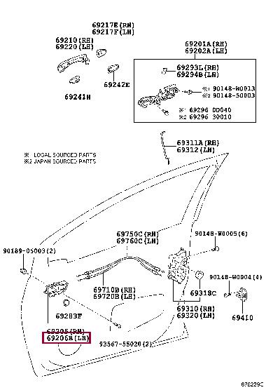 692060D450C1 Toyota Handle-assist