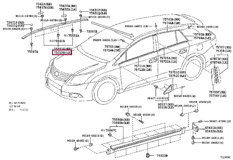 7555205040B1 Toyota Molding