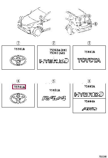 Toyota 75403-42020 Emblem 7540342020