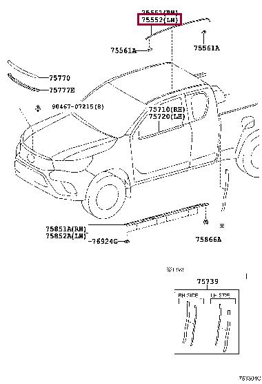 755520K180 Toyota Molding