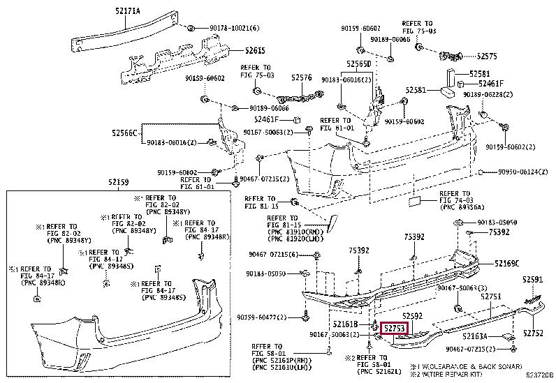 5275348020 Toyota Moulding bumper
