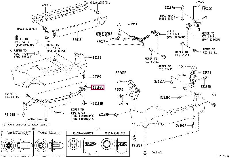 5216907050C0 Toyota Bumper rear