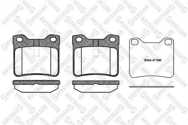 Brake pad Peugeot 605: 332010BSX Stellox Brake pad set