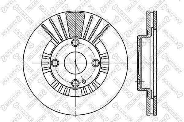 Brake discs Volkswagen Scirocco: 60203235VSX Stellox Front vented brake disc