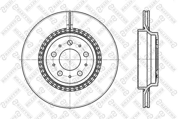 Stellox 6020-4852V-SX Rear vented brake disc 60204852VSX 60204852VSX Stellox Rear vented brake disc