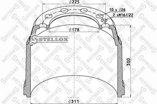 Stellox 85-00128-SX Brake drum 8500128SX