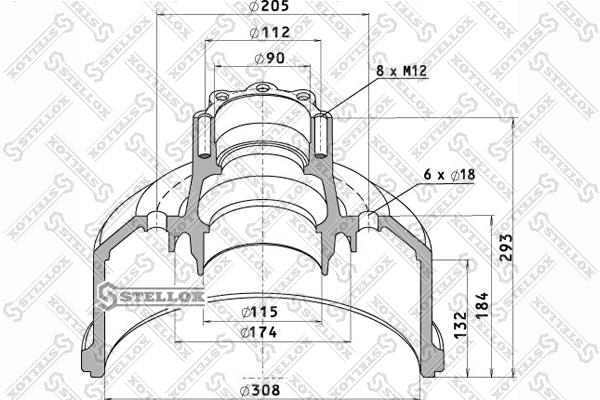 Stellox 85-00163-SX Rear brake drum 8500163SX