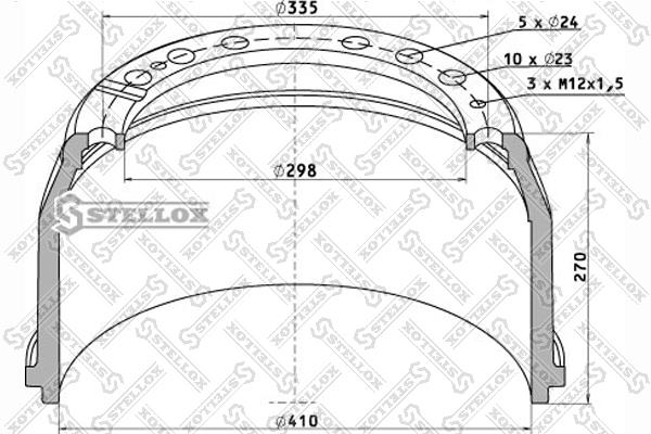 Stellox 85-00014-SX Rear brake drum 8500014SX