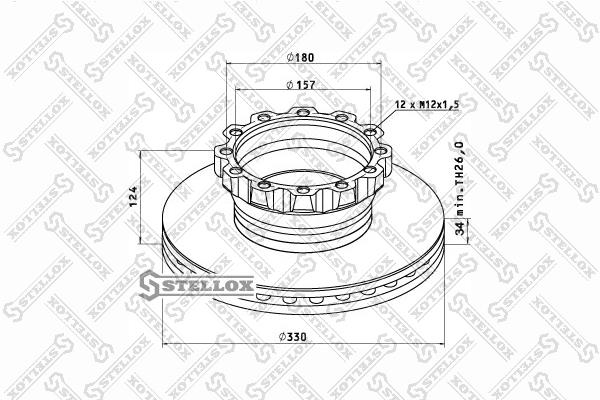 Stellox 85-00711-SX Rear ventilated brake disc 8500711SX