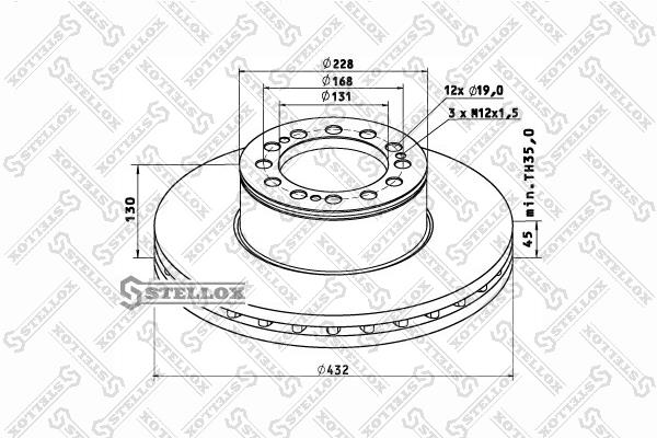 Stellox 85-00714-SX Front brake disc ventilated 8500714SX