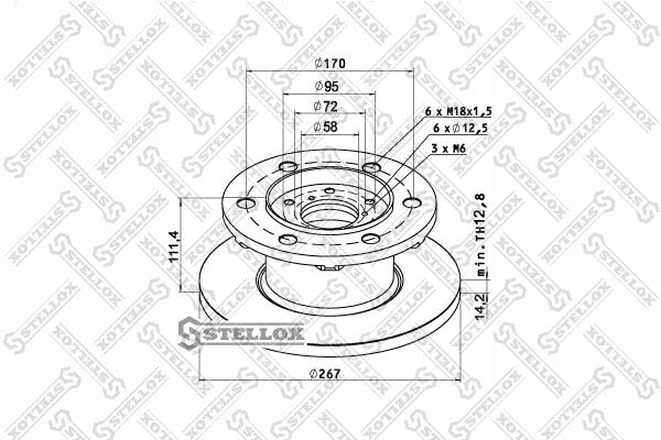 Stellox 85-00735-SX Unventilated front brake disc 8500735SX
