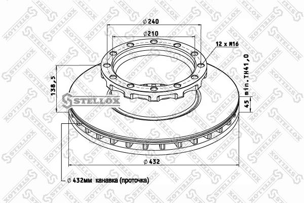 Stellox 85-00742-SX Ventilated disc brake, 1 pcs. 8500742SX