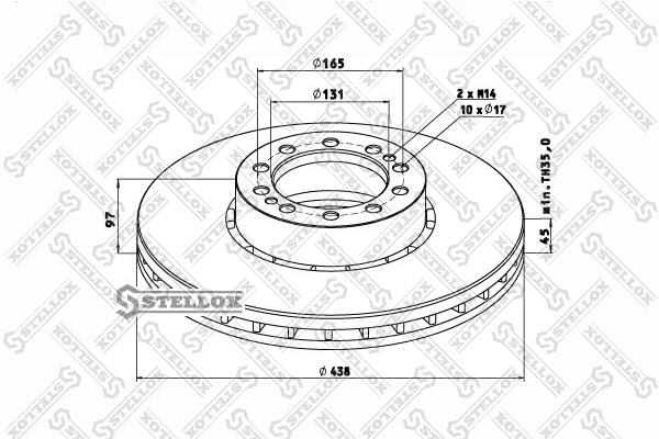 Stellox 85-00747-SX Front brake disc ventilated 8500747SX